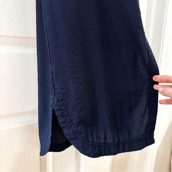 Banana Republic Maxi Shirt Dress Adjustable Sleeves Navy Blue sz Small - Picture 5 of 8